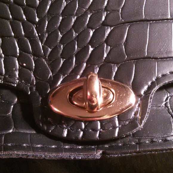 Faux Leather Black Mini Handbag - Picture 5 of 13